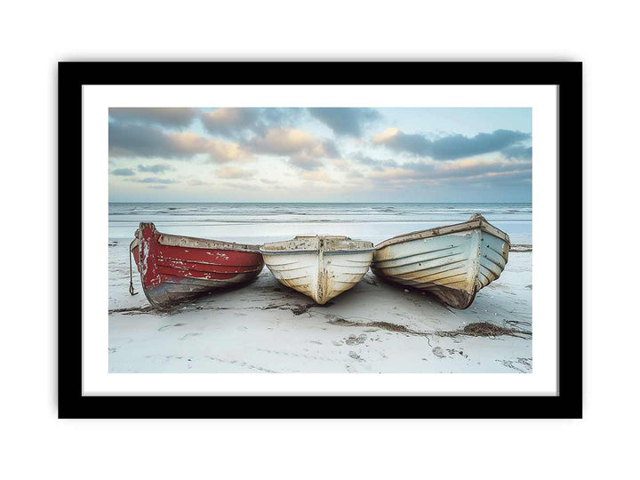 Three Boats  Art framed Print