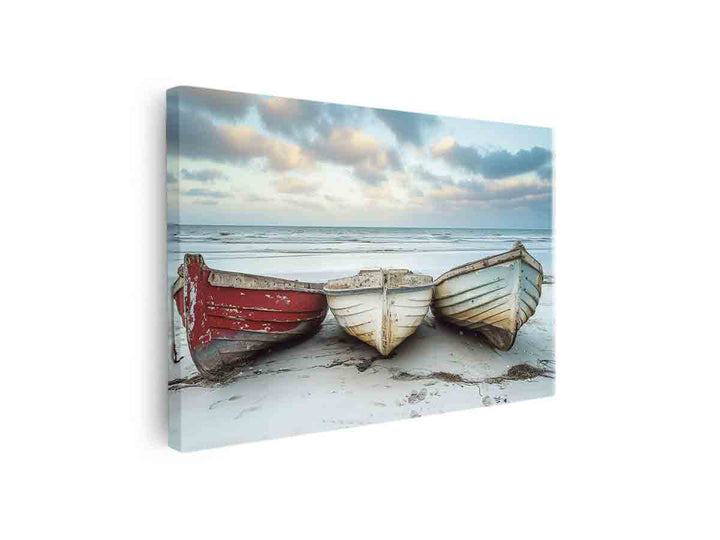 Three Boats  Art canvas Print