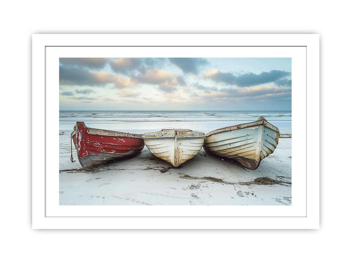 Three Boats  Art framed Print