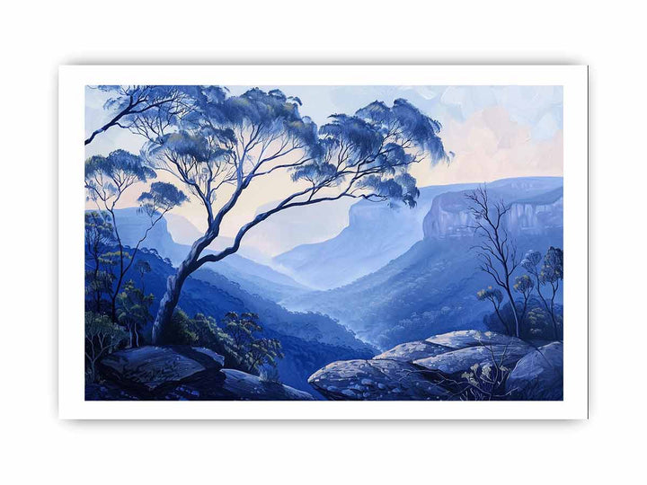 Blue Mountians Art framed Print