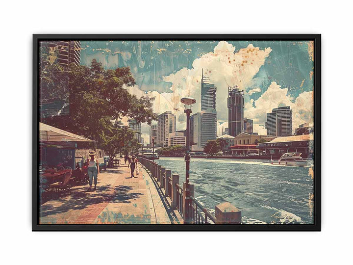 Brisbane City  Art canvas Print