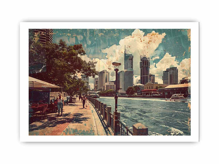 Brisbane City  Art framed Print