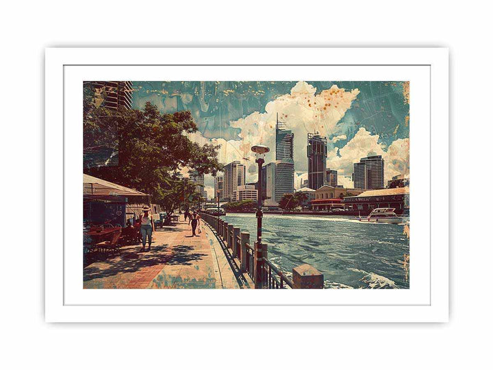 Brisbane City  Art framed Print