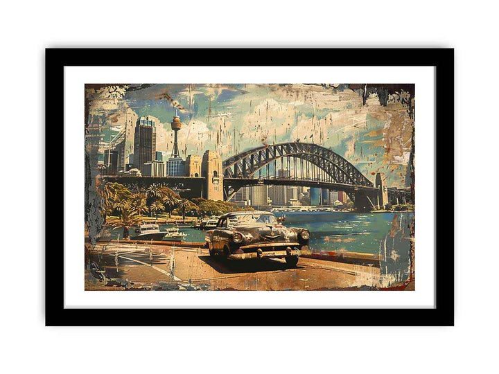 Sydney  Vintage Art framed Print