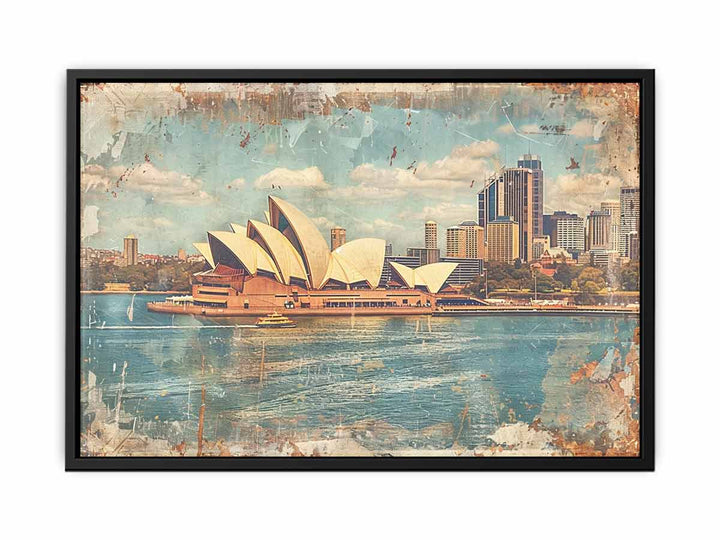 Sydney City Vintage Art canvas Print