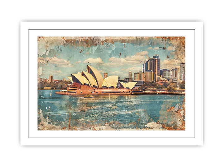 Sydney City Vintage Art framed Print
