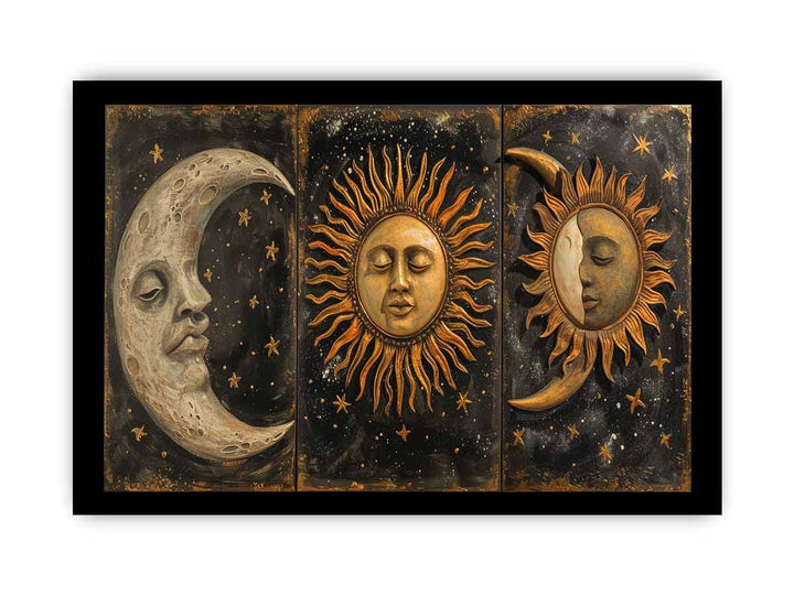 Sun Moon Painting framed Print