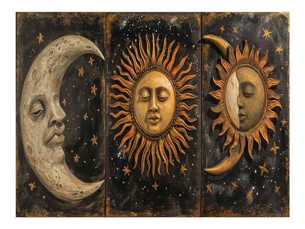 Sun Moon Painting Art Print