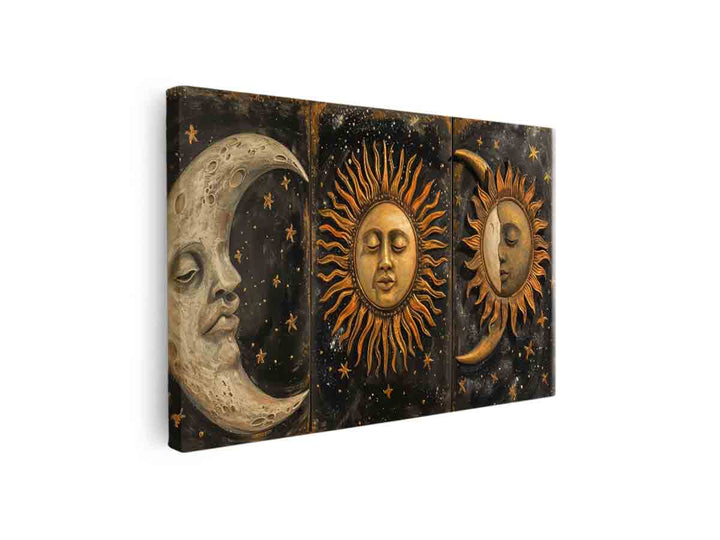 Sun Moon Painting canvas Print
