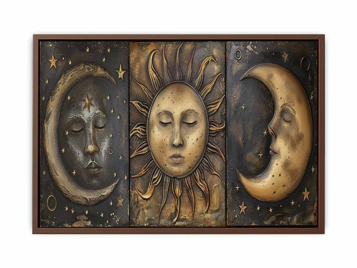 Sun Moon Art Framed  print  Painting