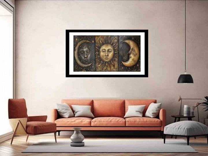 Sun Moon Art Framed Art Print