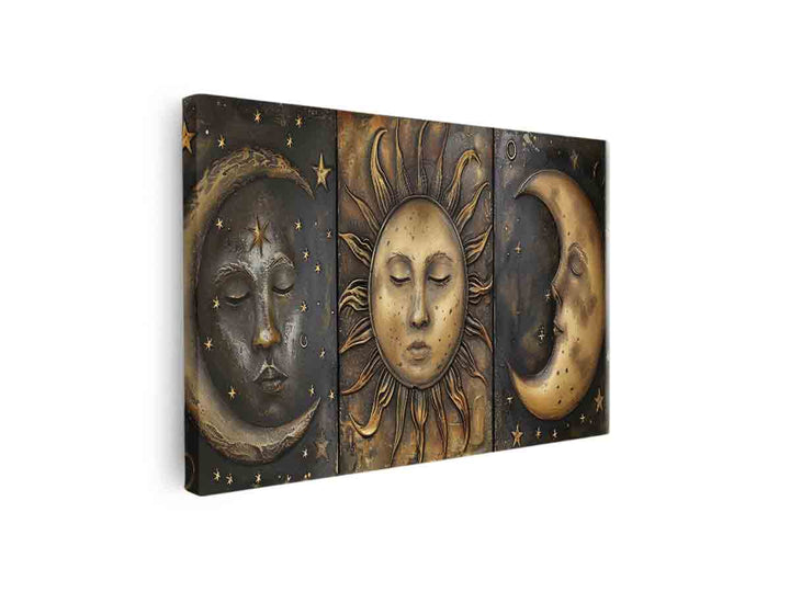 Sun Moon Art Framed  print  canvas Print