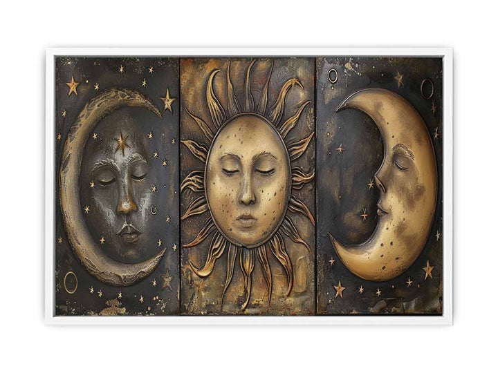 Sun Moon Art Framed  print  Painting