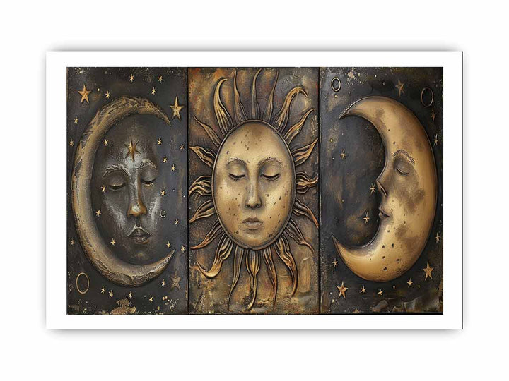 Sun Moon Art Framed  print framed Print