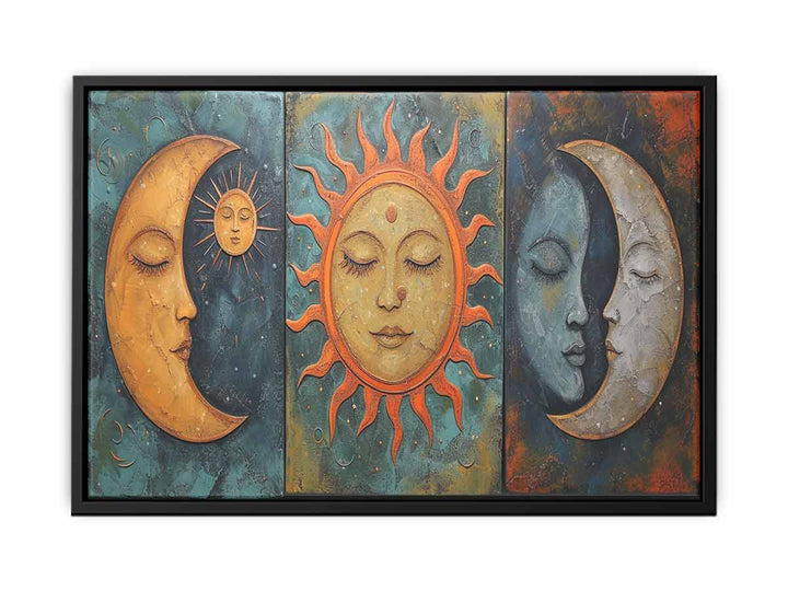 Sun Moon Art  Print canvas Print