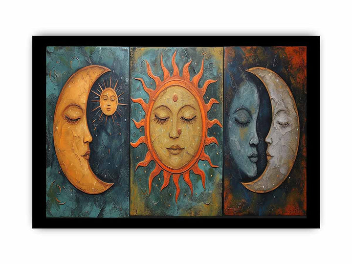 Sun Moon Art  Print framed Print