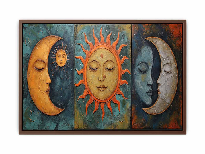 Sun Moon Art  Print Painting