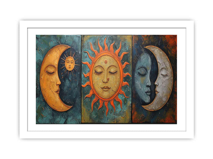 Sun Moon Art  Print framed Print