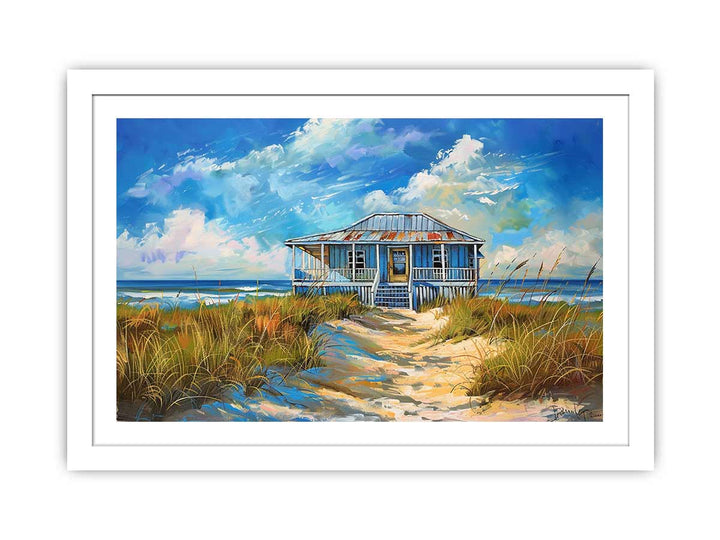 Beach House Print framed Print