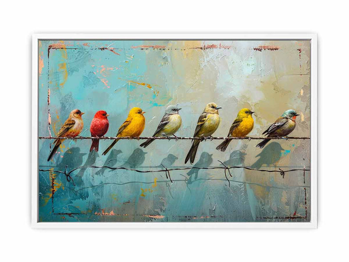 Birds on wire Painting