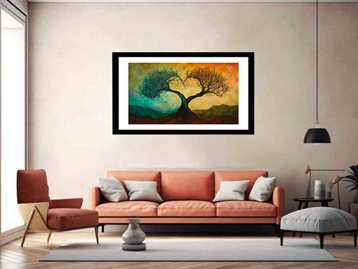 Twisting Love Trees Art Print