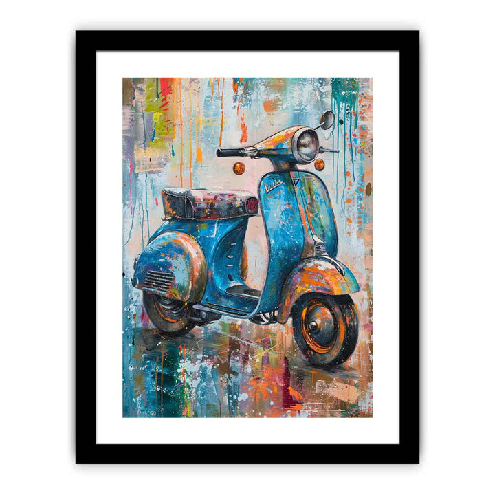 Scooter art Art framed Print