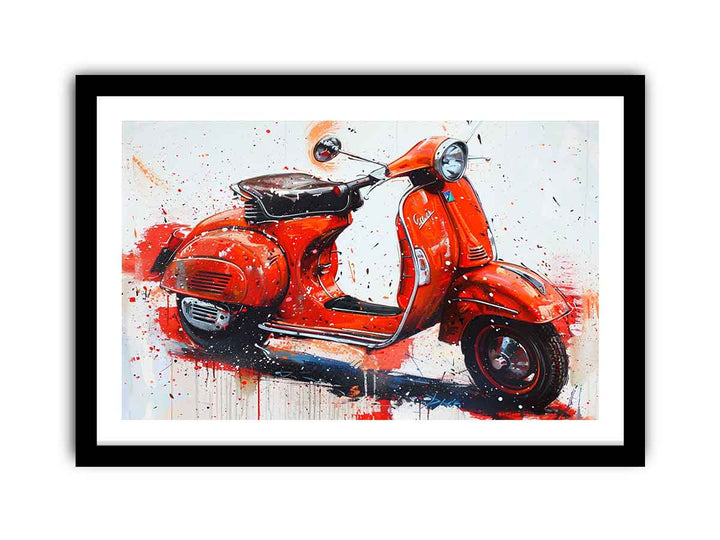 Vespa  Scooter Painting framed Print