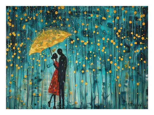 Love in Rain Art Print