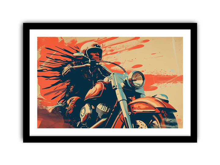 Vintage Motorcycle Art framed Print