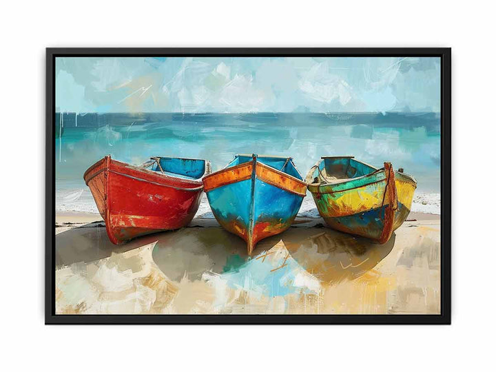 Colorful Boats Art canvas Print