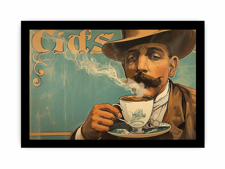 vintage coffee Art 2 framed Print