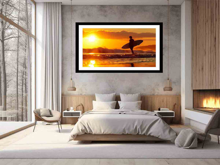 Surfer in the Sun Art Print