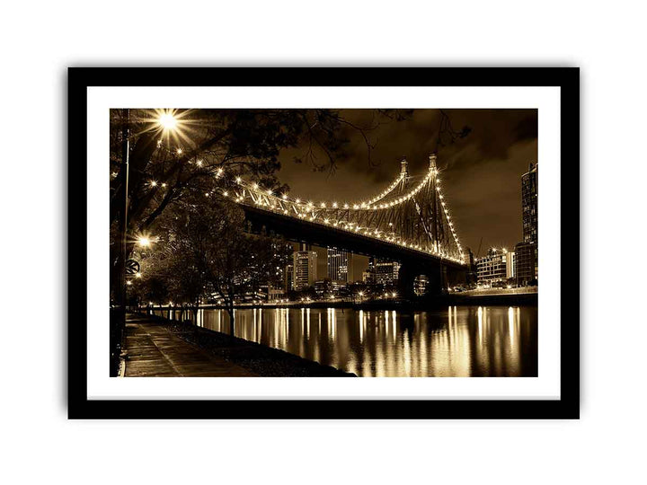 Story Bridge at Night Art framed Print