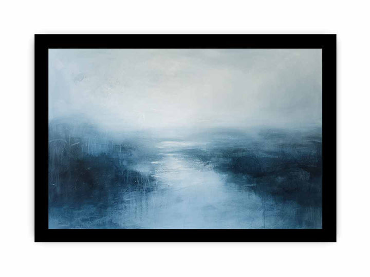 Blue  Abstract river framed Print