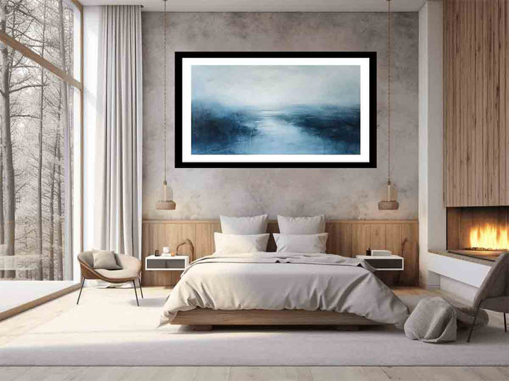 Blue  Abstract river Art Print