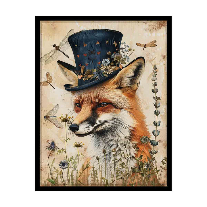 Elegant Fox Art canvas Print