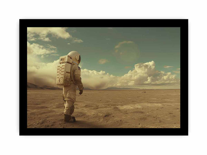 Astronaut Walk Art framed Print