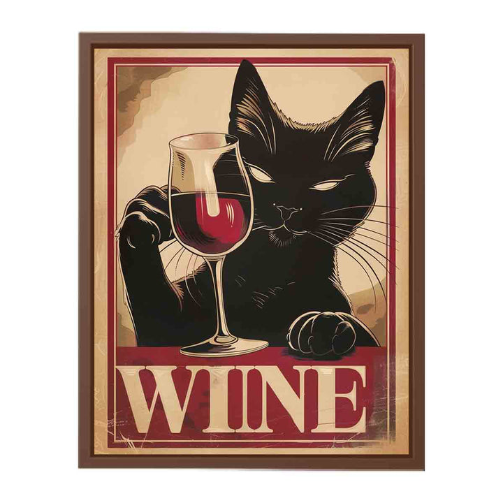 Vintage cat & wine Painting