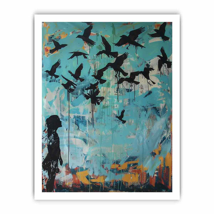 Graffiti Birds framed Print