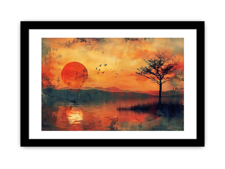 Sunset  Art framed Print