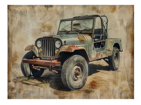 Vinatge Jeep Art Print
