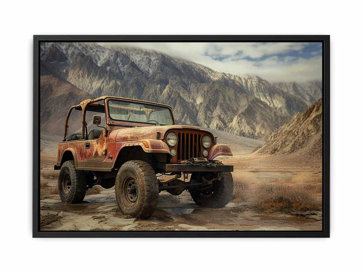 Vinatge Jeep  Painting canvas Print