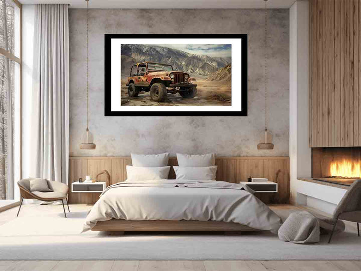 Vinatge Jeep  Painting Art Print