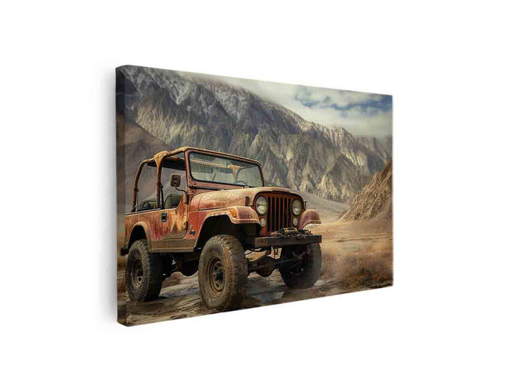 Vinatge Jeep  Painting canvas Print
