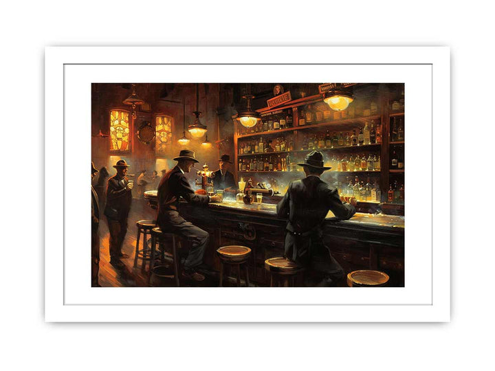 Vintage Bar  Painting framed Print
