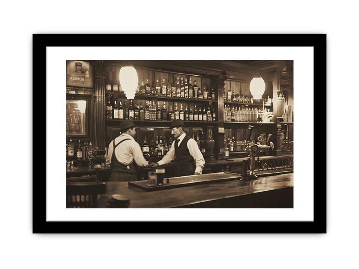 Vintage Bar Art framed Print