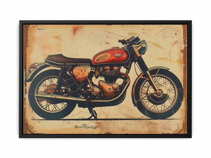 Vintage Motorcyle Art canvas Print