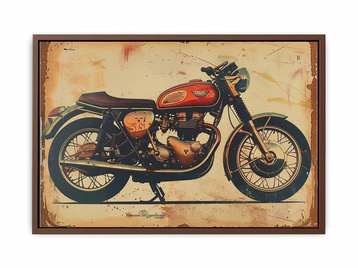 Vintage Motorcyle Art Painting