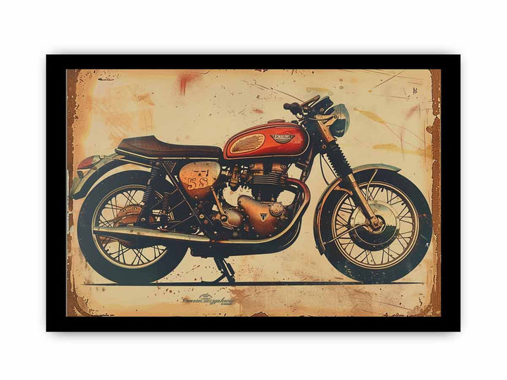 Vintage Motorcyle Art framed Print