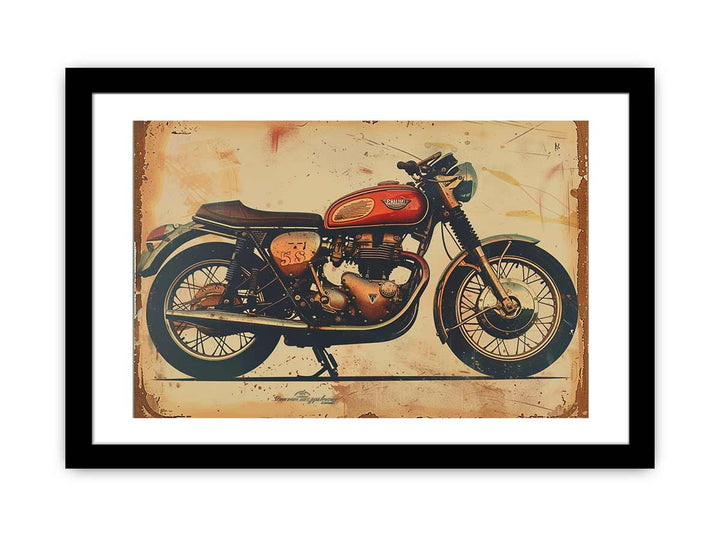 Vintage Motorcyle Art framed Print